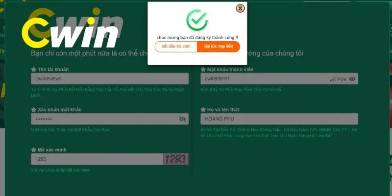 Đăng Ký Cwin 3 Tránh sai sót khi đăng ký tài khoản tại nhà cái